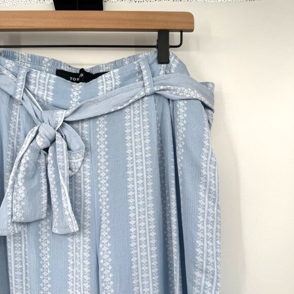 Torrid Women's Light Blue & White Striped Lightweight Flowy Dress Pants woman’s - Picture 3 of 10